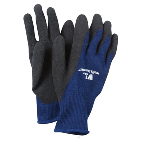 Wells Lamont Wells Lamont 524M Mens Black On Blue Latex Coated Knit Glove; Medium 139844